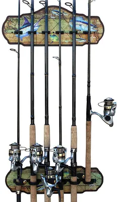 Rush Creek Guy Harvey Ancient World Map Fishing Wall Storage Rack Rod Holder