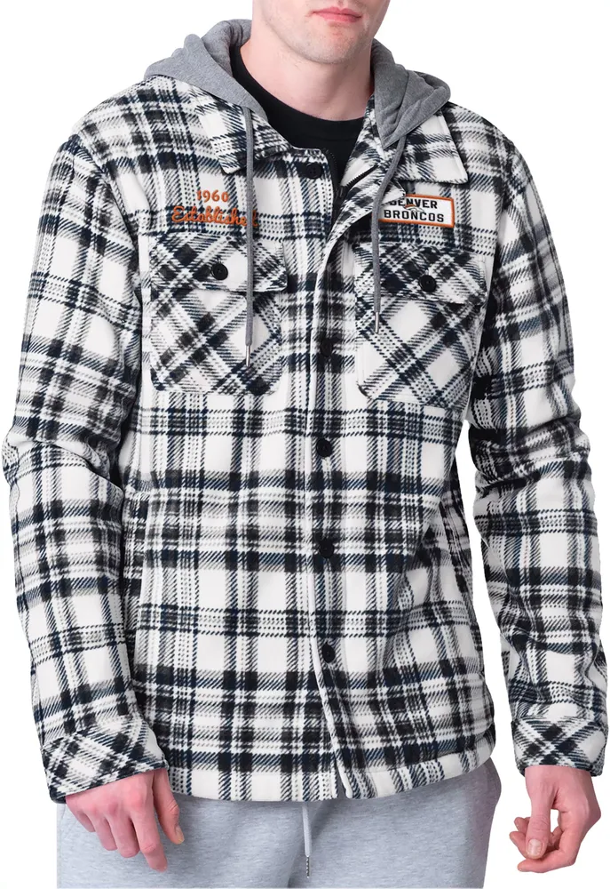 G-III Men's Denver Broncos Pickoff Plaid Royal Sherpa Jacket