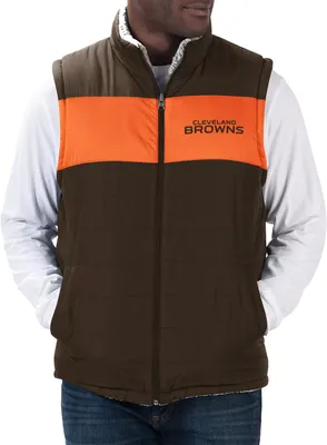 G-III Men's Cleveland Browns Brown High Side Reversible Vest