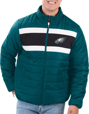 G-III Men's Philadelphia Eagles Green Baseline Reversible Full-Zip Jacket