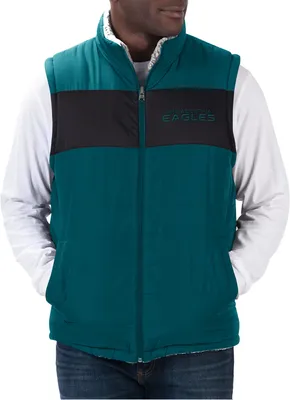G-III Men's Philadelphia Eagles Green High Side Reversible Vest