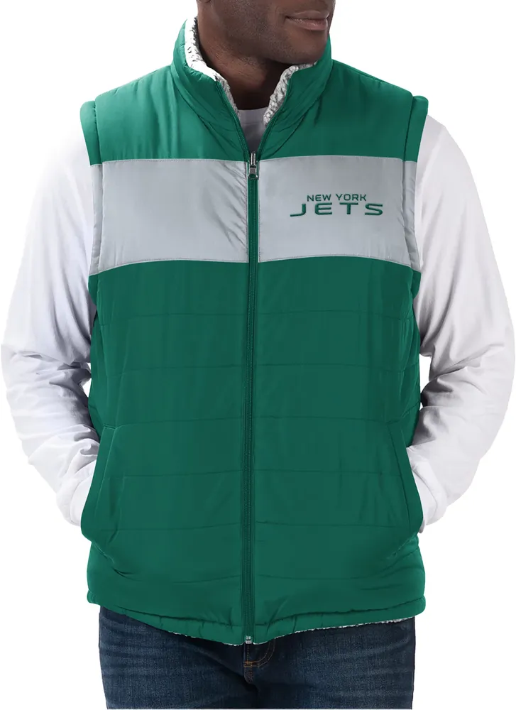 G-III Men's New York Jets Green High Side Reversible Vest