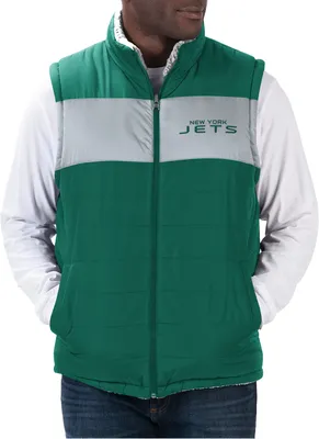 G-III Men's New York Jets Green High Side Reversible Vest