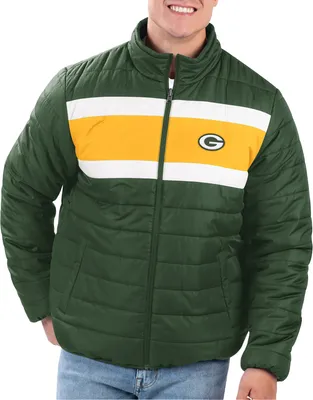 G-III Men's Green Bay Packers Baseline Reversible Full-Zip Jacket