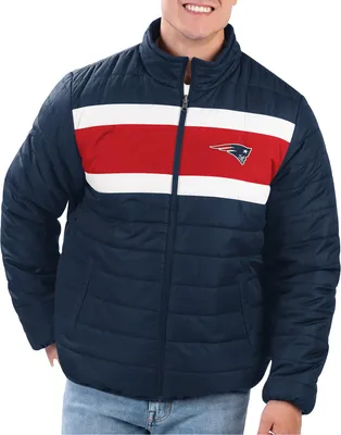 G-III Men's New England Patriots Royal Baseline Reversible Full-Zip Jacket