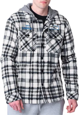 G-III Men's Tennessee Titans Pickoff Plaid Royal Sherpa Jacket
