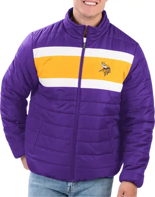 G-III Men's Minnesota Vikings Purple Baseline Reversible Full-Zip Jacket
