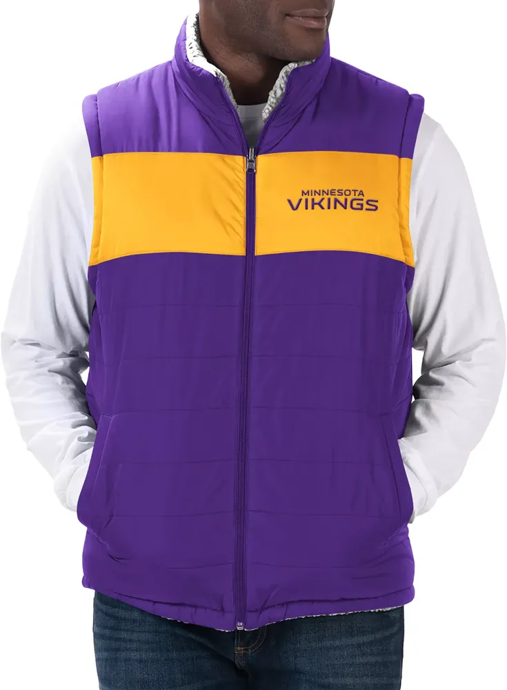 G-III Men's Minnesota Vikings Purple High Side Reversible Vest