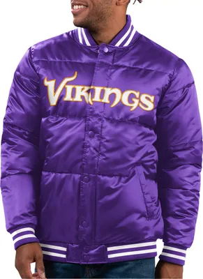 G-III Men's Minnesota Vikings Purple Puffer Snap Jacket