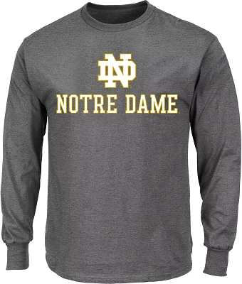 Profile Varsity Men's Notre Dame Fighting Irish Grey Big and Tall Logo Long Sleeve T-Shirt