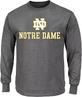 Profile Varsity Men's Notre Dame Fighting Irish Grey Big and Tall Logo Long Sleeve T-Shirt