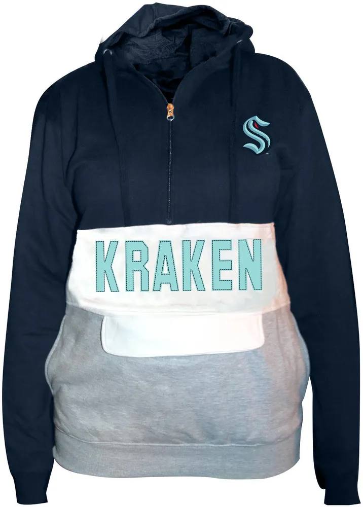 Profile Varsity Big & Tall Seattle Kraken Team Navy Quarter-Zip Pullover Hoodie