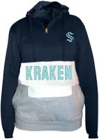 Profile Varsity Big & Tall Seattle Kraken Team Navy Quarter-Zip Pullover Hoodie