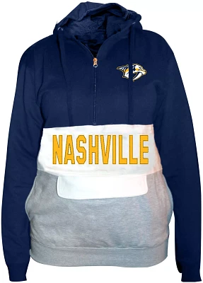 Profile Varsity Big & Tall Nashville Predators Team Navy Quarter-Zip Pullover Hoodie