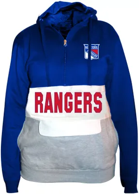 Profile Varsity Big & Tall New York Rangers Team Blue Quarter-Zip Pullover Hoodie