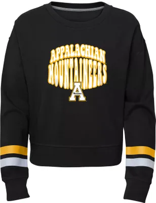 Gen2 Girls' Appalachian State Mountaineers Black 70's Crewneck Sweatshirt