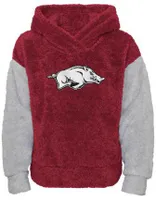 Gen2 Little Girls' Arkansas Razorbacks Cardinal Fleece Teddy Hoodie