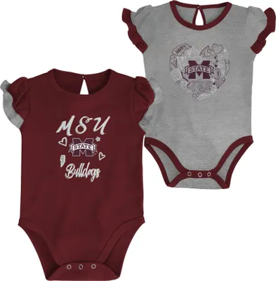 Gen2 Infant Mississippi State Bulldogs 2 Much Love 2-Piece Creeper Set