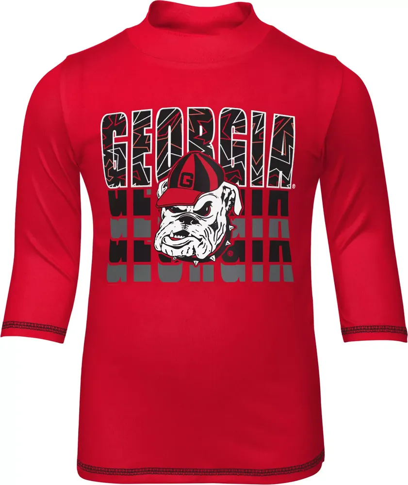 Gen2 Toddler Georgia Bulldogs Red Long Sleeve Rash Guard