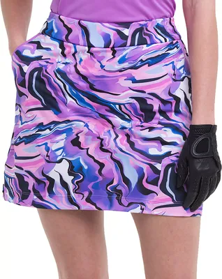 EP New York Women's Watercolor Marble Print Golf Skort