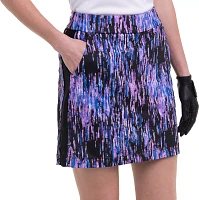 EP New York Women's Pull on Waterfall Stain Glass Print Golf Skort