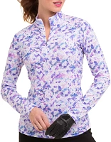 EP New York Women's Long Sleeve Swirling Splatter Print Top