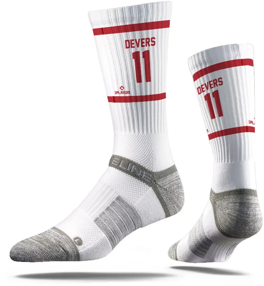 Strideline Men's Boston Red Sox Rafael Devers Premium Crew Sock