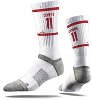 Strideline Men's Boston Red Sox Rafael Devers Premium Crew Sock