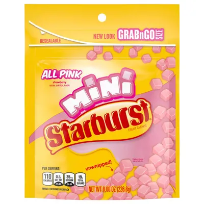 STARBURST Minis All Pink Fruit Chews Candy – 8 oz.