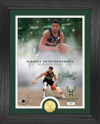 Highland Mint Milwaukee Bucks Giannis Antetokounmpo Legends Bronze Coin Photo Frame