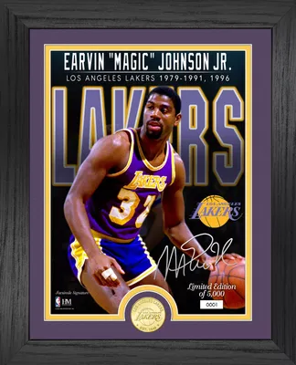 Highland Mint Los Angeles Lakers Magic Johnson Bronze Coin Photo Frame