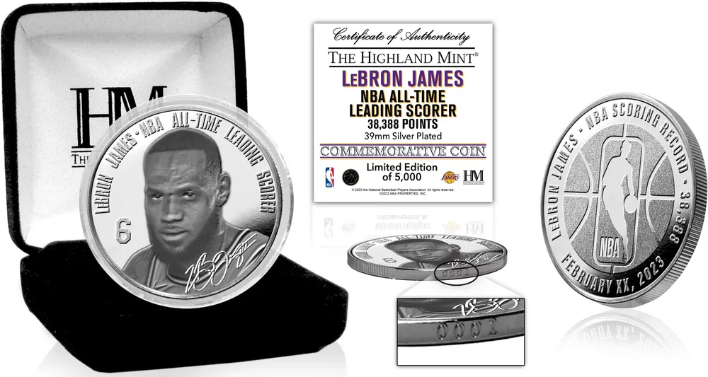 Highland Mint Lebron James Los Angeles Lakers NBA All-Time Leading Scorer Silver Coin