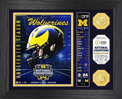 Highland Mint 2023 College Football National Champions Michigan Wolverines Banner Bronze Coin Photo Mint
