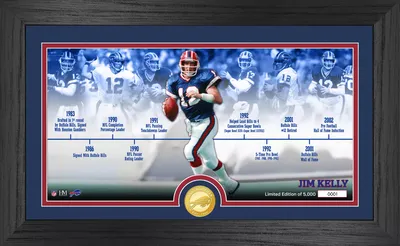 Highland Mint Buffalo Bills Jim Kelly Career Timeline Bronze Coin Photo Pano Mint