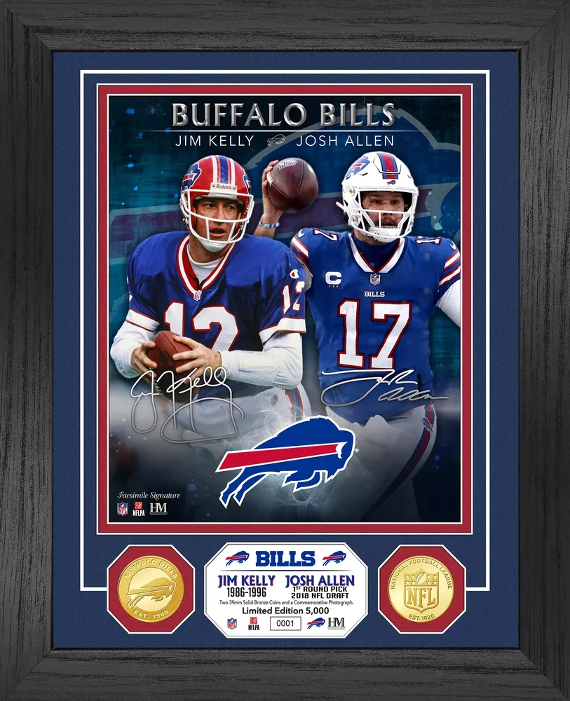 Highland Mint Buffalo Bills Jim Kelly & Josh Allen Bronze Coin Photo Mint