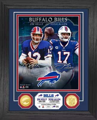 Highland Mint Buffalo Bills Jim Kelly & Josh Allen Bronze Coin Photo Mint