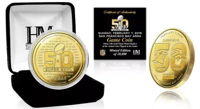 Highland Mint NFL League Super Bowl 50 Gold Flip Coin