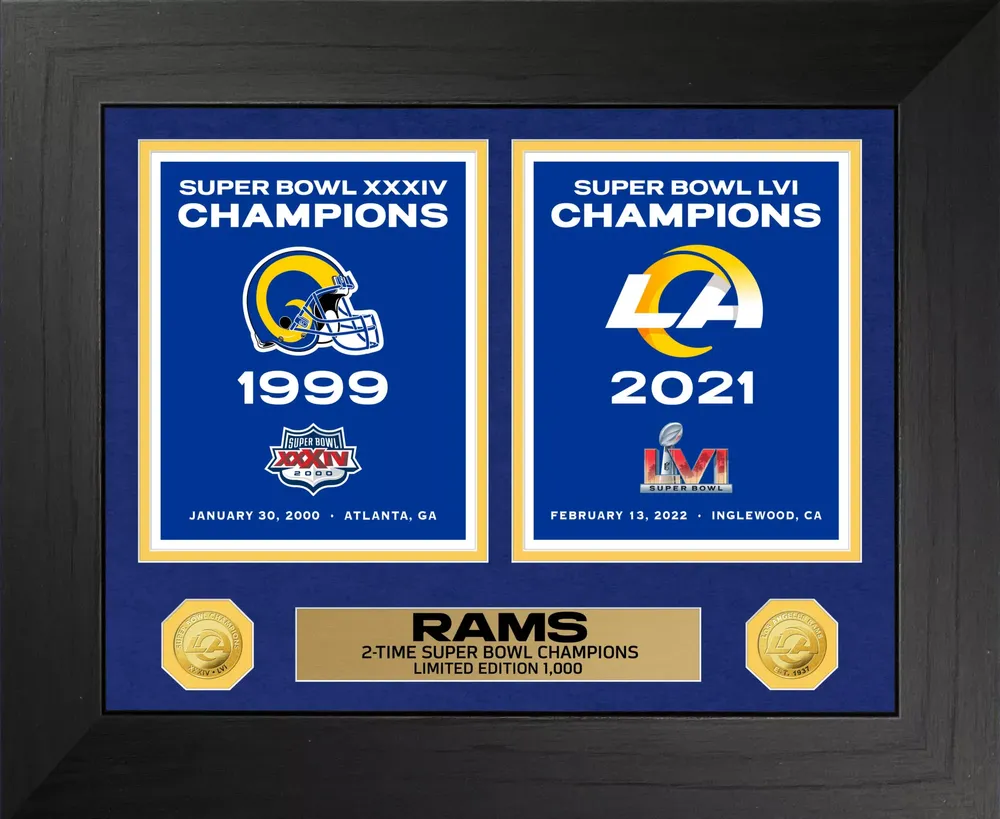 Highland Mint Los Angeles Rams Super Bowl Champions Banner and Gold Coin Collection