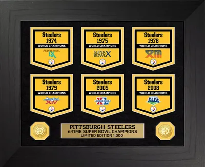 Highland Mint Pittsburgh Steelers Bronze Coin Deluxe Banner Collection