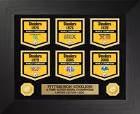 Highland Mint Pittsburgh Steelers Bronze Coin Deluxe Banner Collection