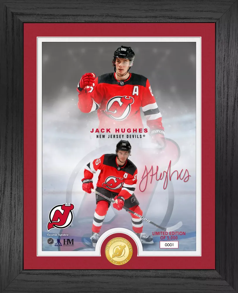 Highland Mint New Jersey Devils Jack Hughes Legends Bronze Coin Photo Frame