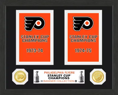 Highland Mint Philadelphia Flyers 3x Champions Banner & Gold Coin Collection