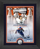 Highland Mint Edmonton Oilers Wayne Gretzky 4x Stanley Cup Champions Coin Photo Frame