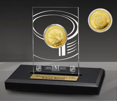 Highland Mint San Jose Sharks Gold Coin Desktop Display