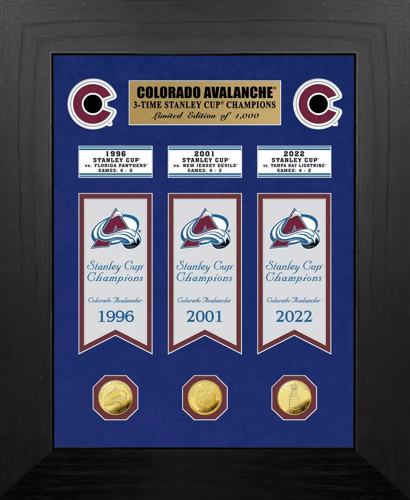 Highland Mint Colorado Avalanche 3x Champions Deluxe Banner & Gold Coin Collection