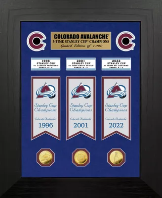 Highland Mint Colorado Avalanche 3x Champions Deluxe Banner & Gold Coin Collection