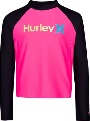 Hurley Girls' Classic Long Sleeve Rash Guard