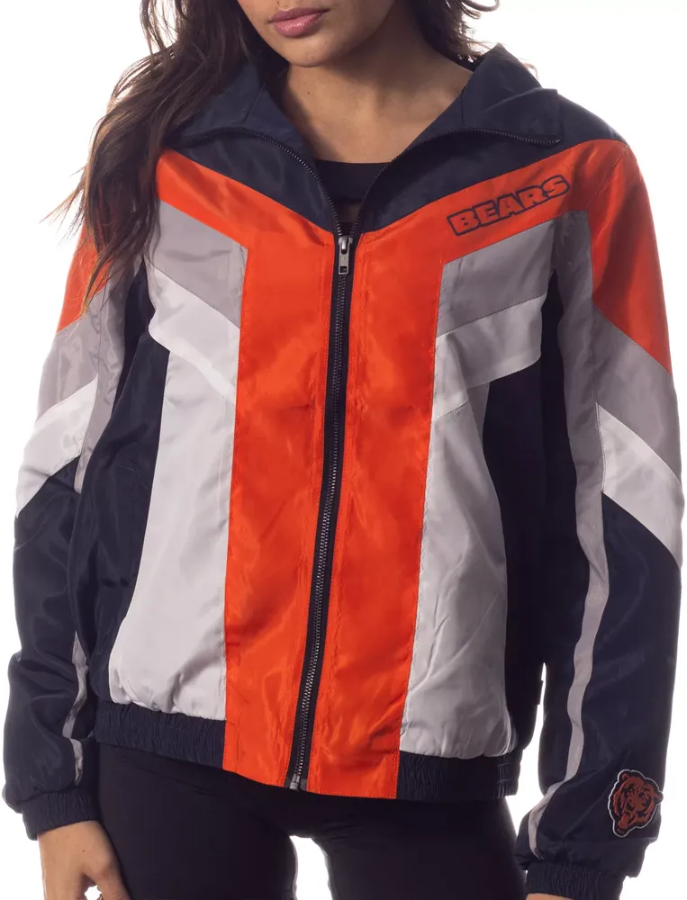 The Wild Collective Women's Chicago Bears Colorblock Black Track Jacket