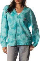 The Wild Collective Women's Miami Dolphins Tie Dye Aqua Cardigan