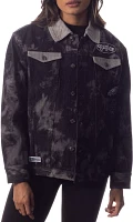 The Wild Collective Women's Philadelphia Eagles Tie Dye Denim Black Jacket